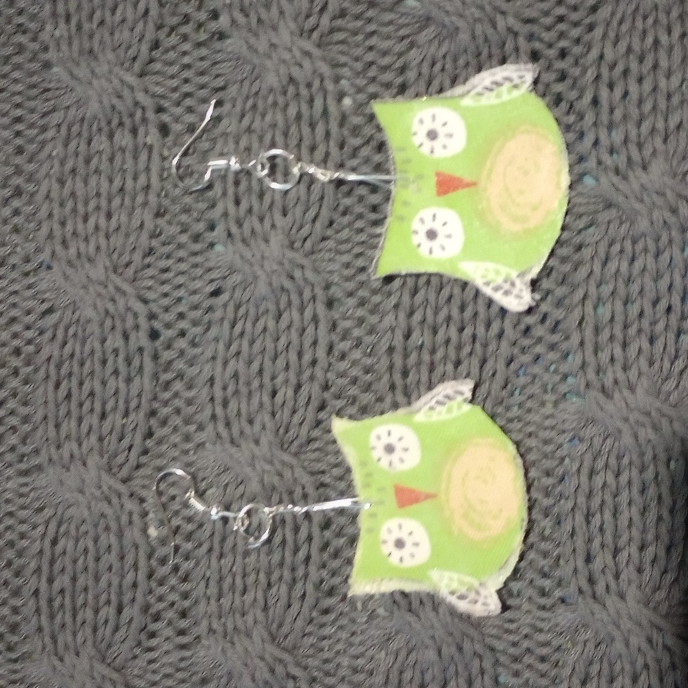 Homemade light weight cloth earrings. Great for elementary teachers or kids.